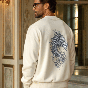 3D Puff-Print Oversized Sweatshirt Dragon Edition