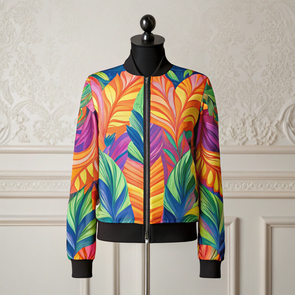 Womens Cropped Bomber Jacket